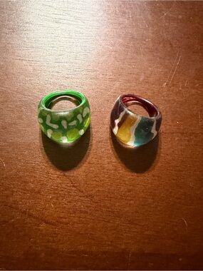 Pair of Vintage Resin Statement Rings